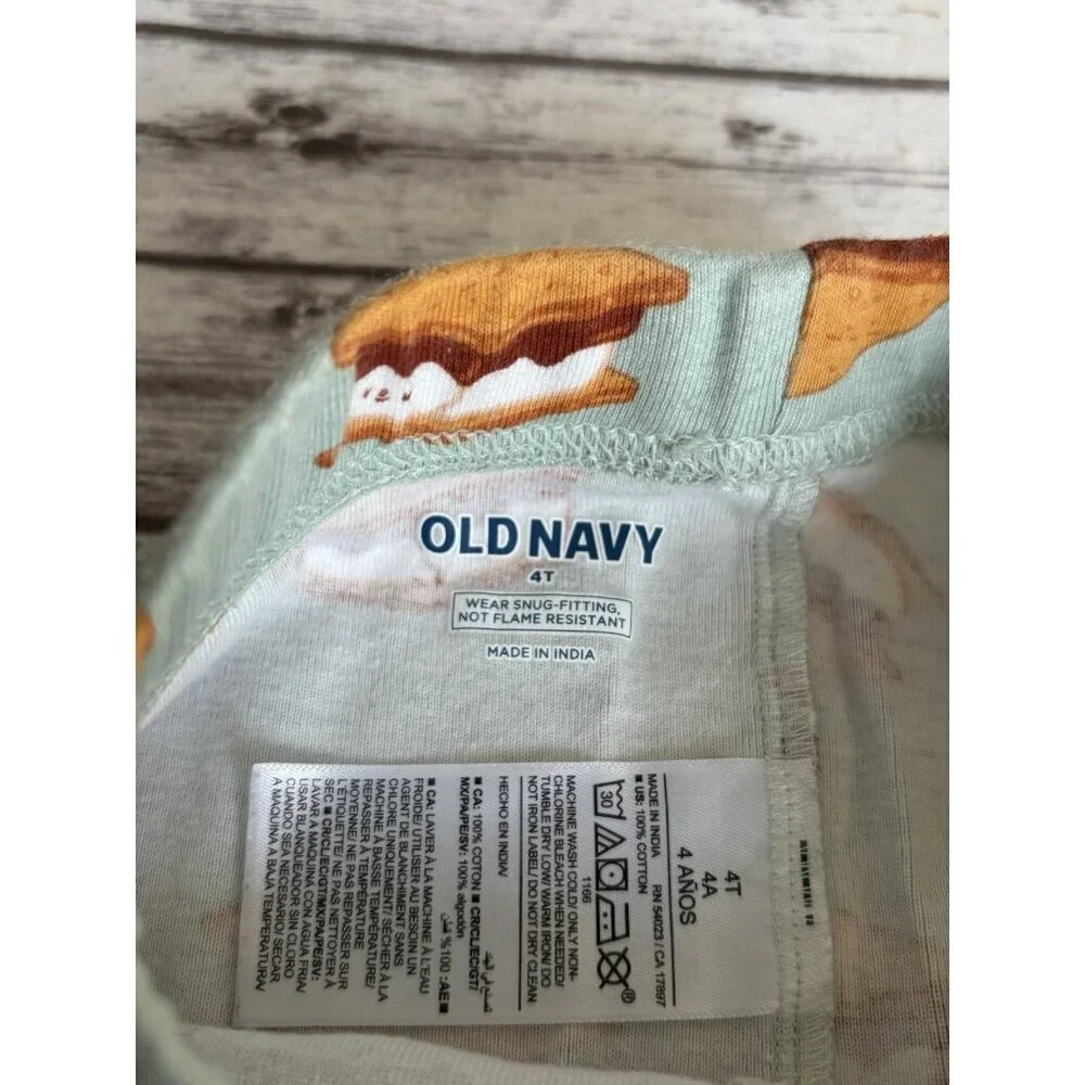 Old Navy Toddler Snug-Fit PJ Pajama‎ Top & Pant Lot, Christmas S’mores 4T